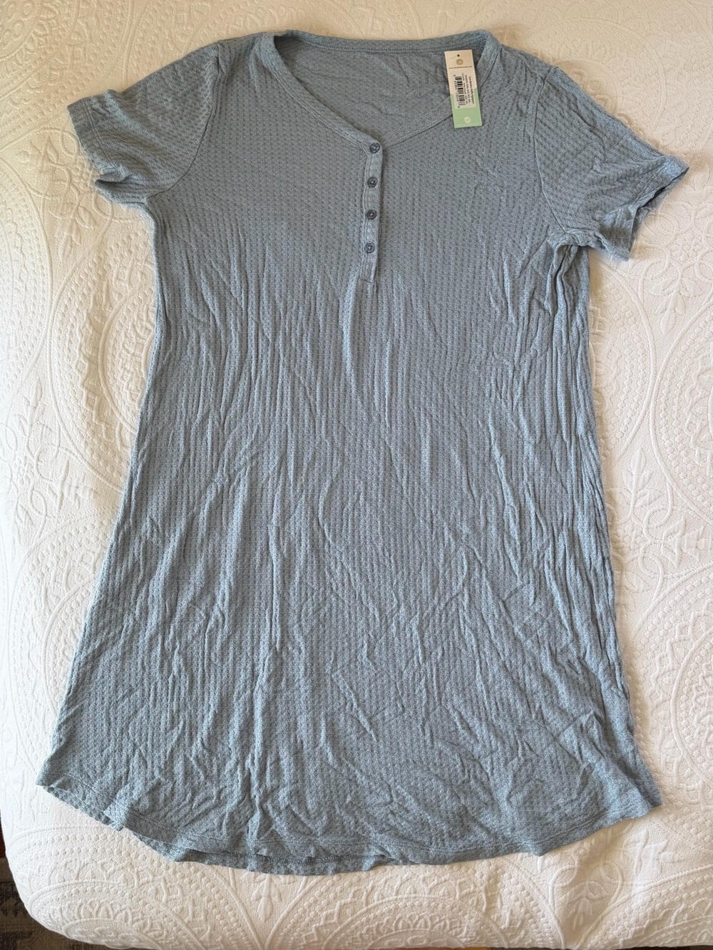 Kindred Bravely Light Blue Short Sleeve Henley Tunic